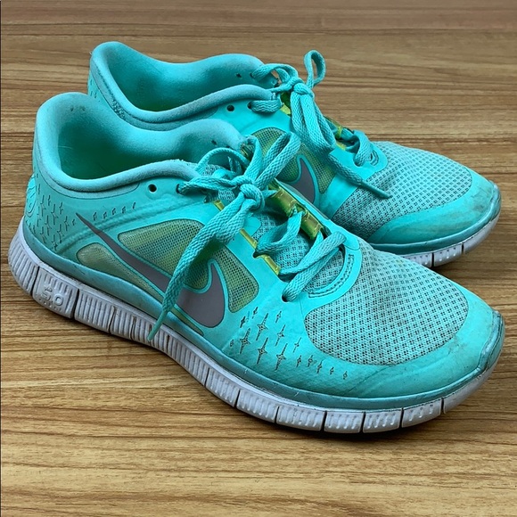 Nike Free Run 5.0 Teal Tiffany Blue Sneakers Shoes - Picture 2 of 6